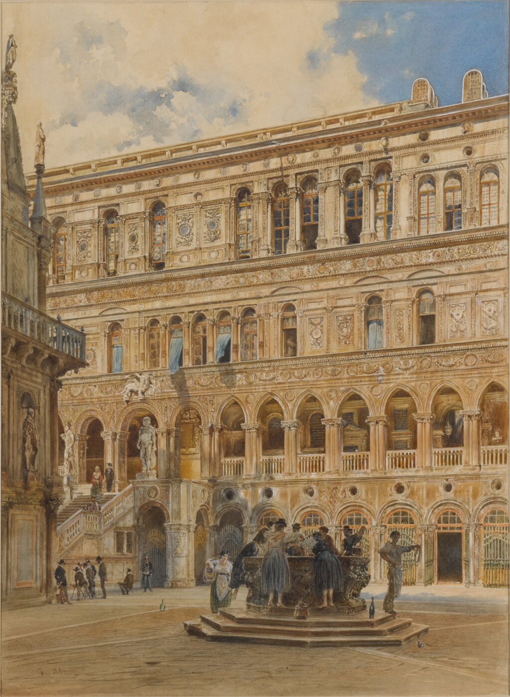 View full screen - View 1 of Lot 92. Courtyard of the Doge's Palace, Venice.