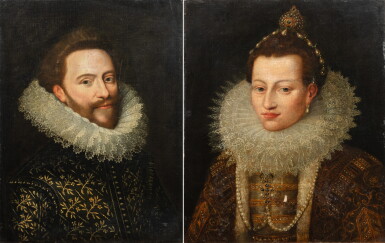 View full screen - View 1 of Lot 13. Portraits of the Archidukes Albert and Isabel of Austria | Portraits d'Albert et Isabelle d'Autriche.