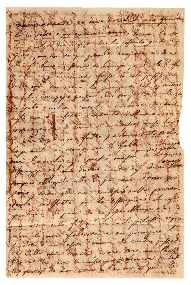 View full screen - View 1 of Lot 38. V. Bellini. Five autograph letters about his love affairs, "I puritani" and Shakespeare, mainly unpublished, 1834-1835.