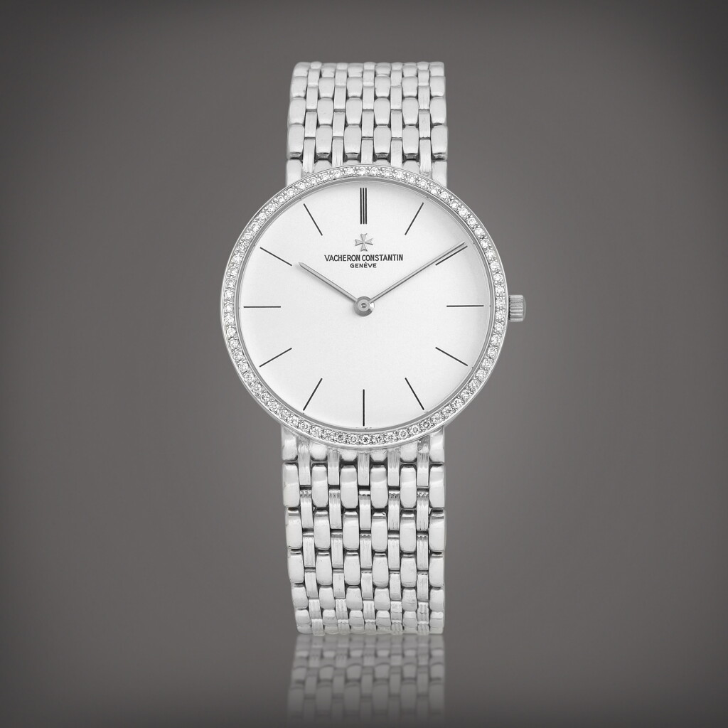 全萤幕检视 - 查看2234Patrimony, Reference 33093 A white gold and diamond set bracelet watch, Circa 2008 | 江詩丹頓 | Patrimony 型號33093 白金鑲鑽石鏈帶腕錶,約2008年製的1