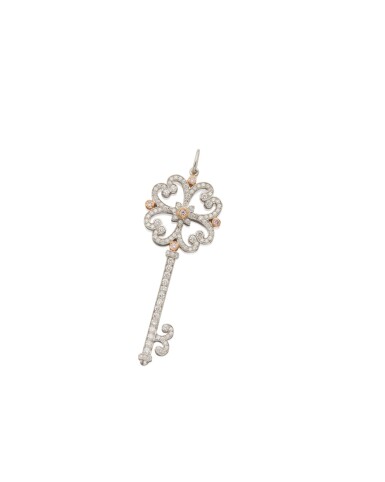 View full screen - View 1 of Lot 52. COLORED DIAMOND AND DIAMOND 'ENCHANT HEART KEY' PENDANT, TIFFANY & CO..
