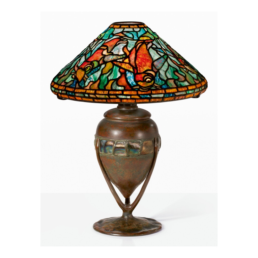 View full screen - View 1 of Lot 3. TIFFANY STUDIOS | “FISH AND WATER” TABLE LAMP.