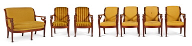 View full screen - View 1 of Lot 54. A Suite of Empire Mahogany Seat Furniture by Henri Jacob, Early 19th Century.