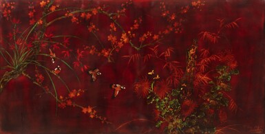 View full screen - View 1 of Lot 1. Tran Van Ha (1911-1974), Birds and flowers of the four seasons | 陳文河 (1911-1974), 四季花鳥.