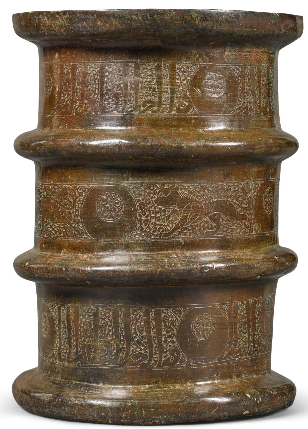 View full screen - View 1 of Lot 108. A MONUMENTAL BRONZE ROYAL TENT SUPPORT (ZHIGRI), PERSIA OR CENTRAL ASIA, LATE 12TH CENTURY.