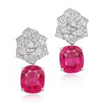 PAIR OF PINK TOURMALINE AND DIAMOND 'ROSE' EARRINGS | 伯爵 | 粉紅色碧璽 配 鑽石 ‘ROSE' 耳環一對