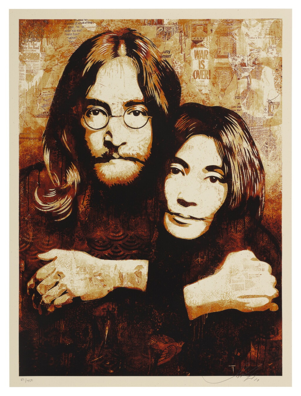 View full screen - View 1 of Lot 95. JOHN & YOKO CANVAS PRINT.