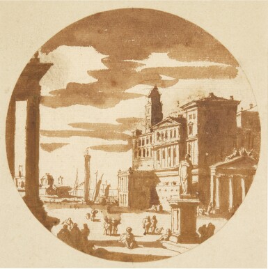View full screen - View 1 of Lot 52. Capriccio of a Classical Harbour.