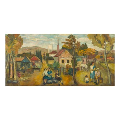 View full screen - View 1 of Lot 15. YOHANAN SIMON | KIBBUTZ SCENE.