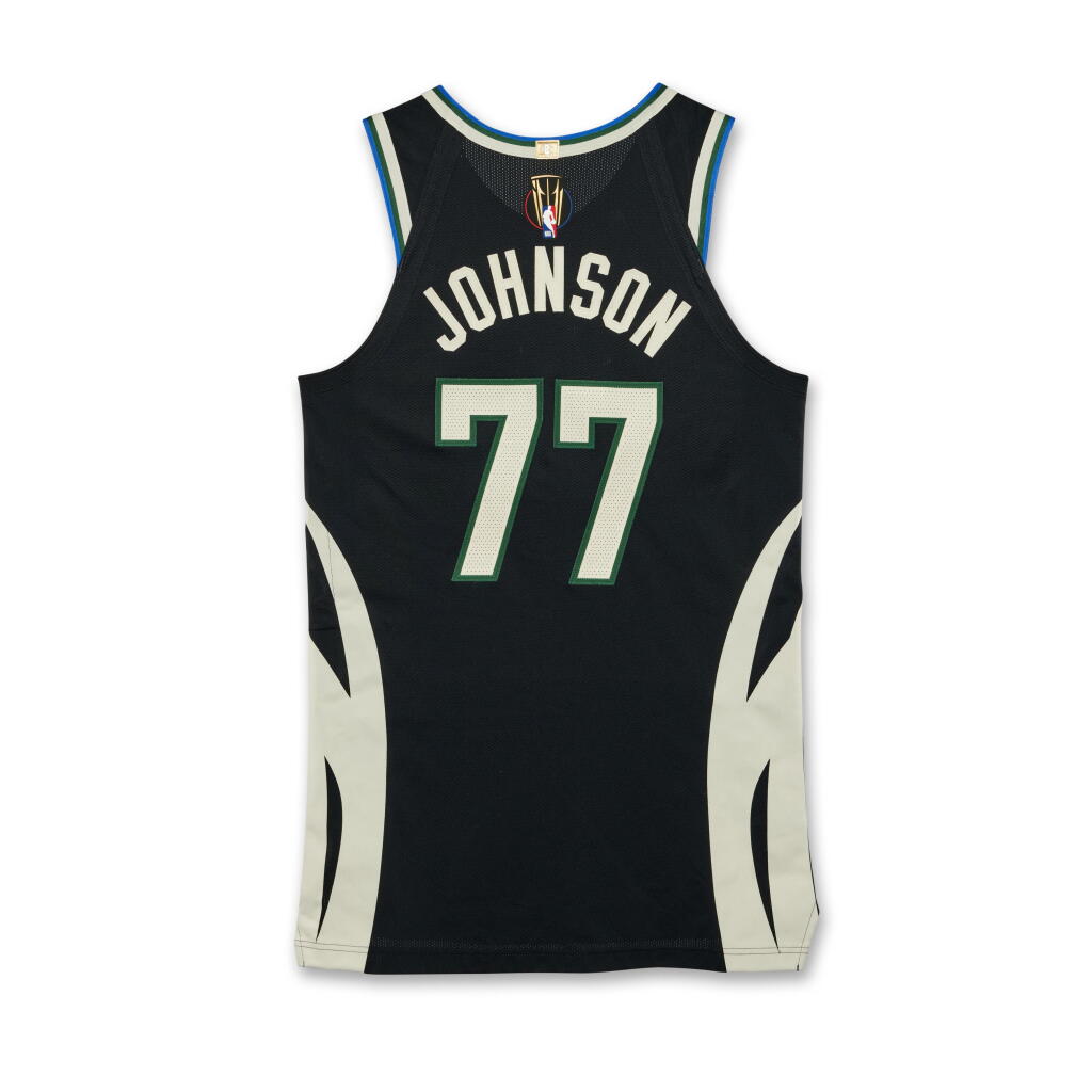 Voir en plein écran - Voir 1 du lot 22. AJ Johnson 'NBA Cup Finals Championship Clinching' Milwaukee Bucks Game Worn Statement Edition Jersey.