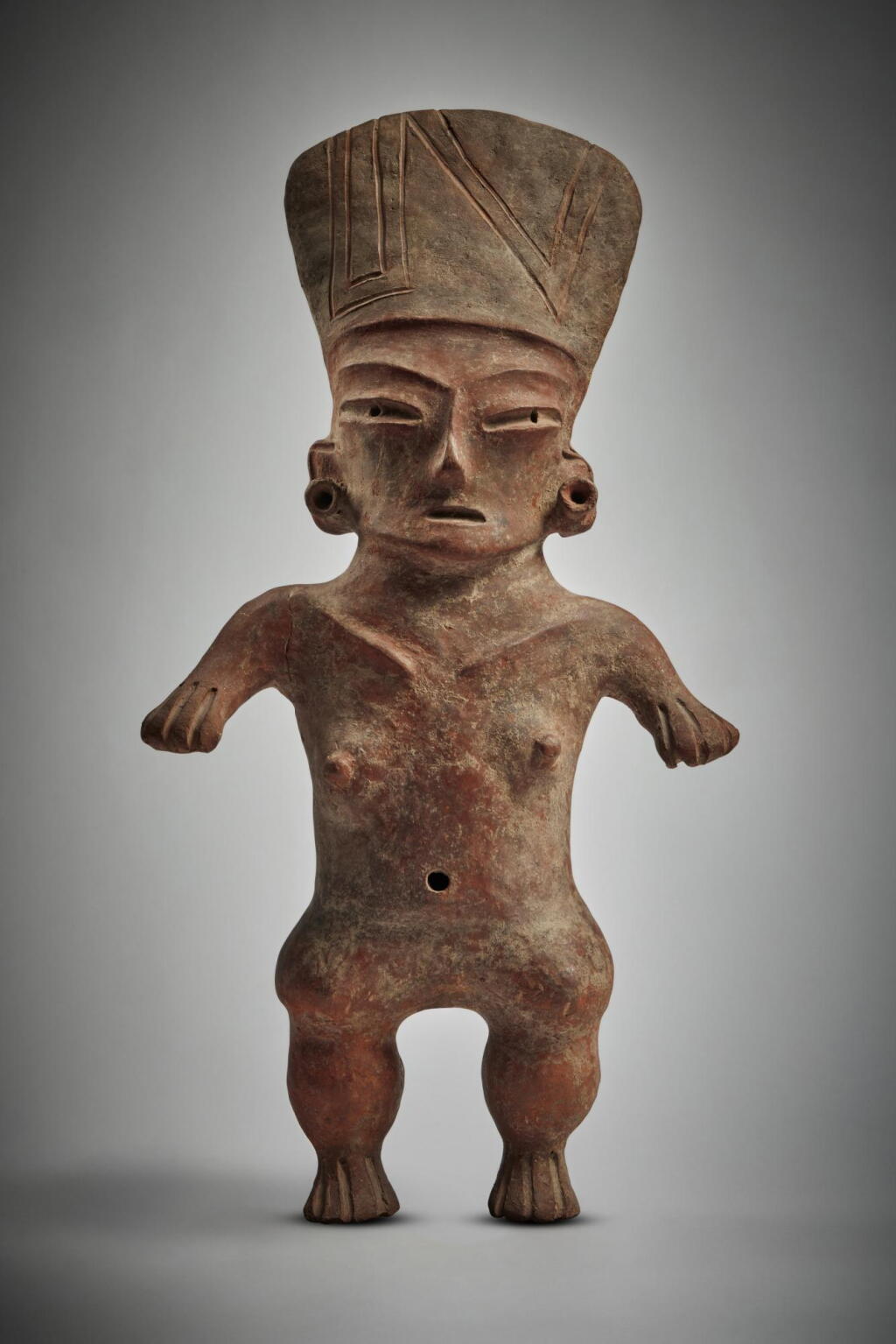 View full screen - View 1 of Lot 17. Tlatilco Standing Female Figure, Early Preclassic, circa 1200 - 900 BC.