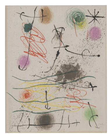 View full screen - View 1 of Lot 2. JOAN MIRÓ | QUELQUES FLEURS POUR DES AMIS: PLATE II (MAEGHT 407; SEE CRAMER BOOKS 92).