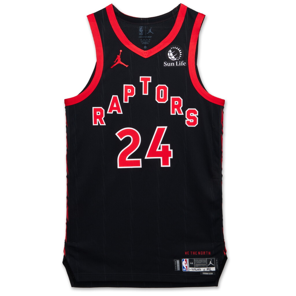 View full screen - View 1 of Lot 141. Markquis Nowell Toronto Raptors 2023-2024 Game Worn Statement Edition Jersey .