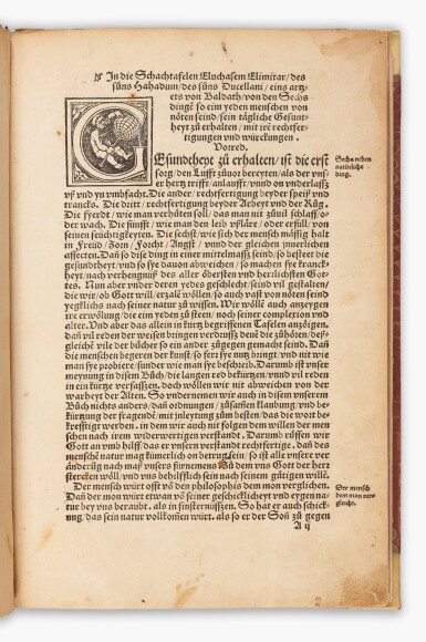 View full screen - View 1 of Lot 7. Ibn Butlan | Schachtafelen der Gesuntheyt, Strassburg, 1533.
