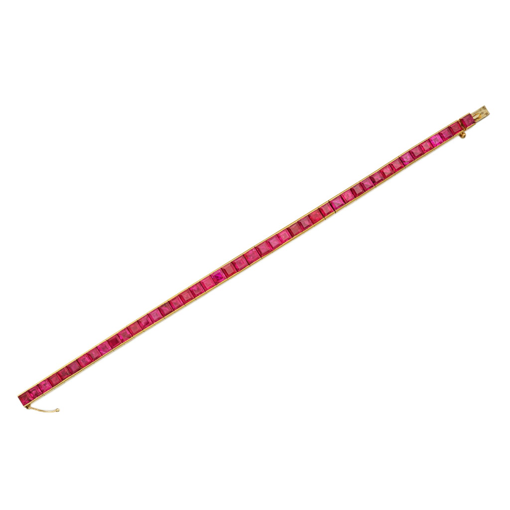 View full screen - View 1 of Lot 218. Ruby Bracelet, France.