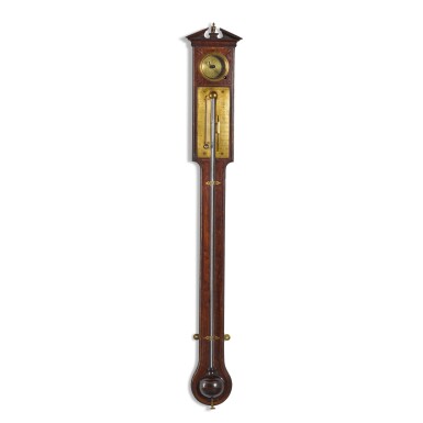 View full screen - View 1 of Lot 1. A George III inlaid mahogany stick barometer, Thomas Knight, Thaxted, circa 1790.