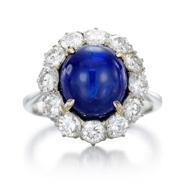 View full screen - View 1 of Lot 256. Sapphire and diamond ring.