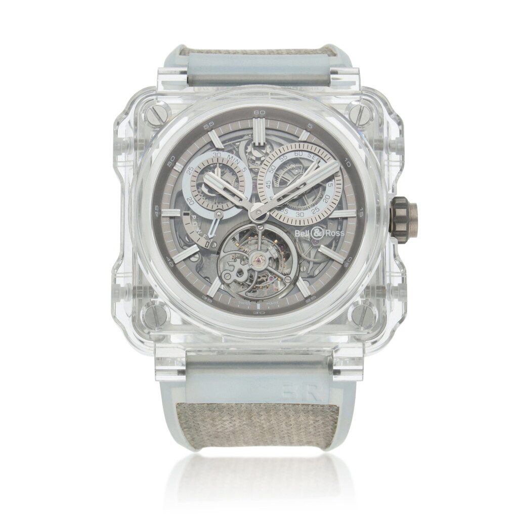 View full screen - View 1 of Lot 112. Chronograph Tourbillon, Reference BRX1-CHTB-SAPPHIRE | A limited edition sapphire crystal semi-skeletonized single-pusher chronograph tourbillon wristwatch with power reserve indication | Circa 2016.