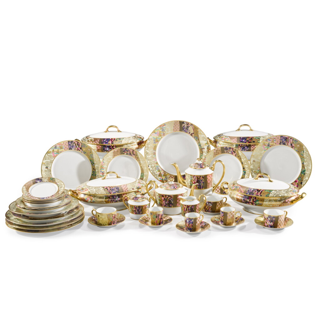 View full screen - View 1 of Lot 178. A Puiforcat ‘Hommage a G. Klimt’ pattern part dinner, tea and coffee service, Limoges, modern.