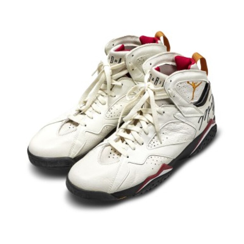 Michael Jordan Game Worn and Dual Signed Nike Air Jordan VII