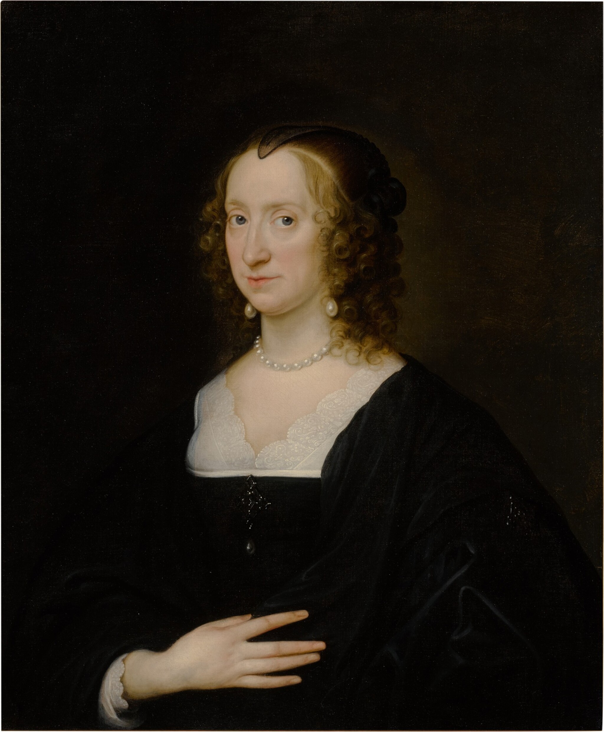 lady in black dress painting Portrait of a Lady in Black