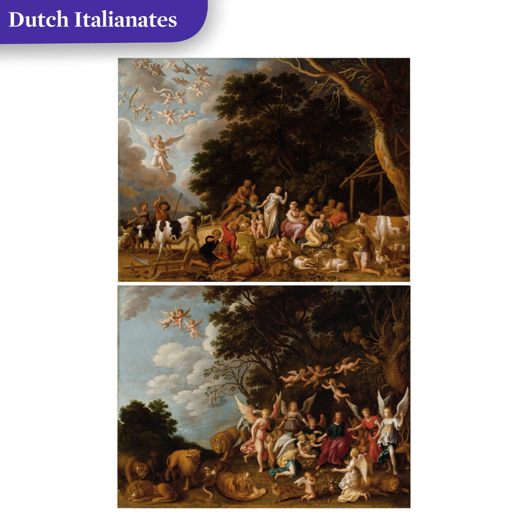 View full screen - View 1 of Lot 80. The Annunciation to the Shepherds; Christ comforted by the Angels.