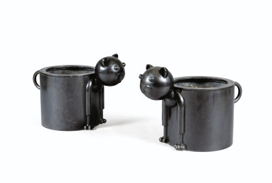 View full screen - View 1 of Lot 60. Pair of chat-pots, 2013.
