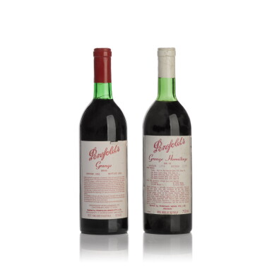 View full screen - View 1 of Lot 358. Penfolds Grange, Bin 95 1974 and 1982 by Penfolds (2 BT).