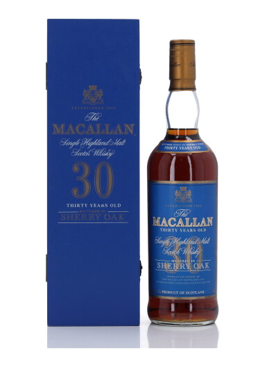 View full screen - View 1 of Lot 3. The Macallan 30 Year Old Sherry Oak Blue Box 43.0 abv NV (1 Bottle 75cl).