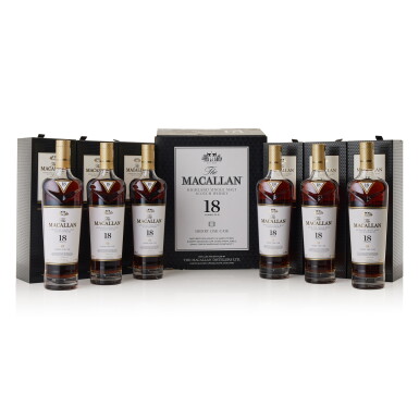 View full screen - View 1 of Lot 214. The Macallan 18 Year Old 2018 Release 43.0 abv NV (6 BT70).