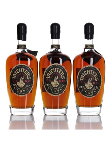 View full screen - View 1 of Lot 156. Michter's Single Barrel Bourbon 10 Year Old 94.4 Proof NV (3 Bottles 75cl).