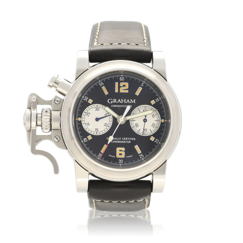 View full screen - View 1 of Lot 9347. Graham | Chronofighter, Reference 2CFAS, A stainless steel chronograph wristwatch, Circa 2001 | Chronofighter 型號2CFAS 精鋼計時腕錶,約2001年製.