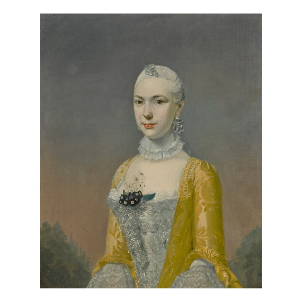 View full screen - View 1 of Lot 116. SCANDINAVIAN SCHOOL, 18TH CENTURY | PORTRAIT OF A YOUNG GIRL, HALF-LENGTH.
