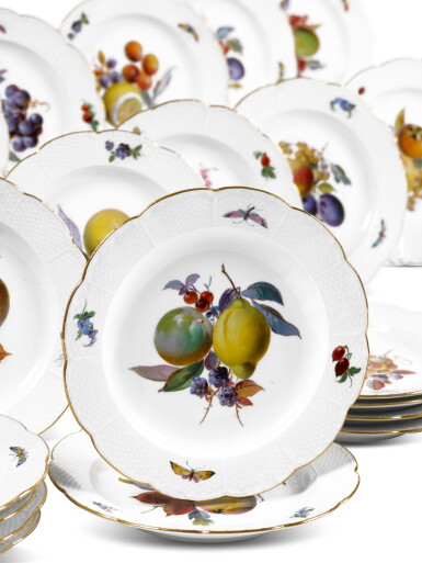 View full screen - View 1 of Lot 363. Twenty-Four Meissen Fruit Plates, Late 19th Century.