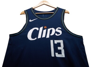 View full screen - View 1 of Lot 21. Paul George Los Angeles Clippers 2023-2024 Game Worn City Edition Jersey.
