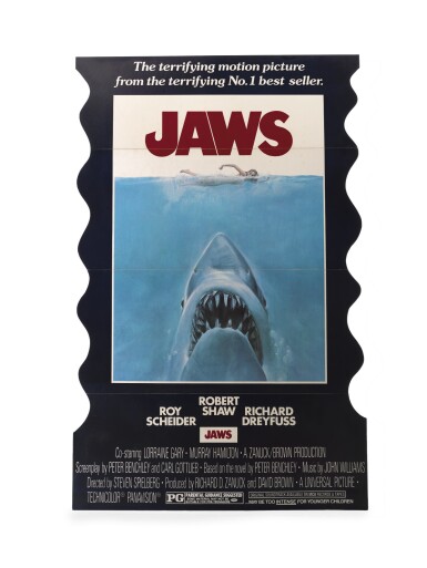 View full screen - View 1 of Lot 134. Jaws (1975) standee, US.
