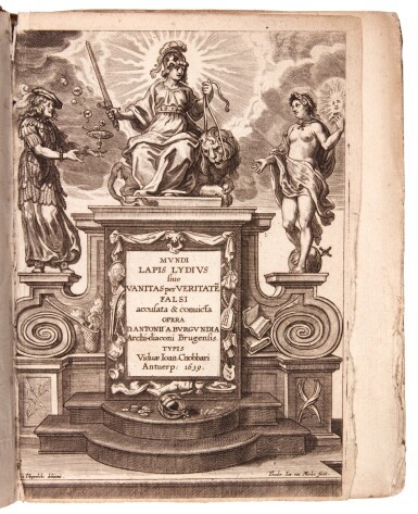 View full screen - View 1 of Lot 469. Bourgogne, Mundi lapis Lydius, Antwerp, 1639, contemporary vellum.