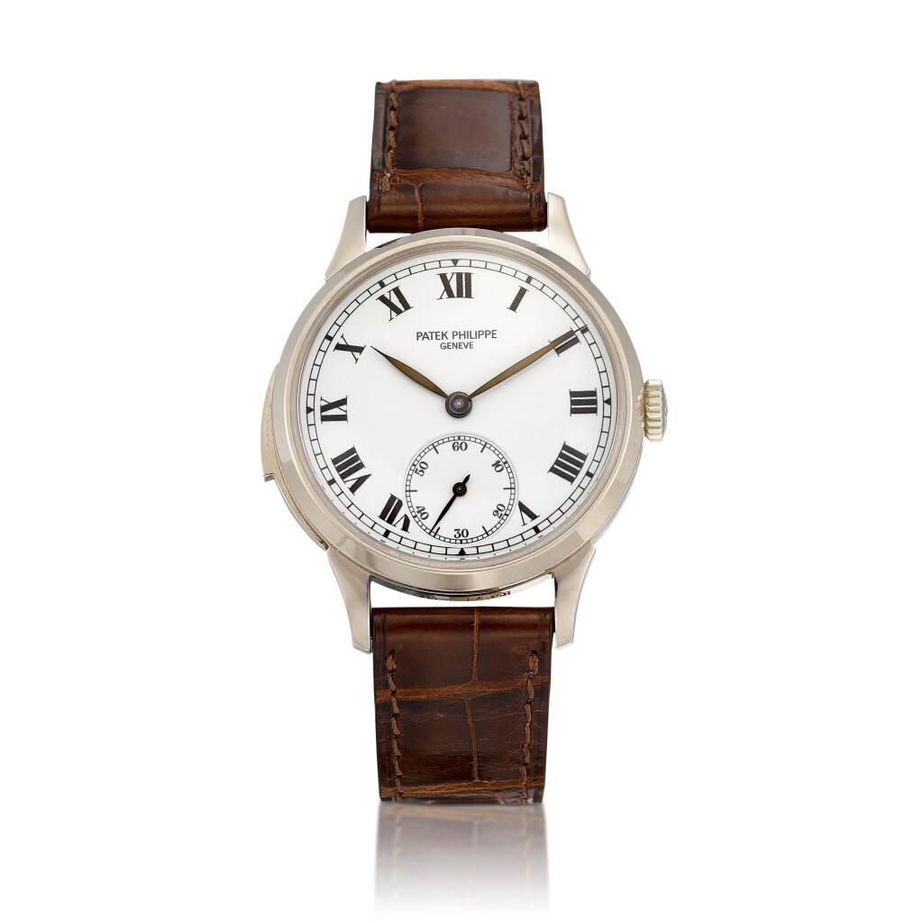 View full screen - View 1 of Lot 2176. Reference 3979 | A white gold minute repeating wristwatch with enamel dial, Made to commemorate the 150th anniversary of Patek Philippe, Made in 1994 | 百達翡麗 | 型號3979 | 白金三問腕錶,備琺瑯錶盤,為紀念百達翡麗150週年而製,1994年製.
