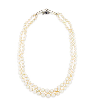 View full screen - View 1 of Lot 7. Collier perles de culture | Cultured pearl necklace.