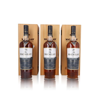 View full screen - View 1 of Lot 5017. The Macallan 21 Year Old Fine Oak 43.0 abv NV (3 BT75) .