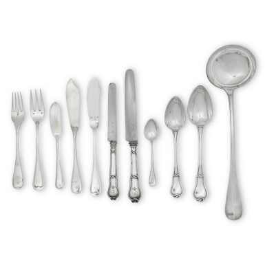 View full screen - View 1 of Lot 10. Queen Astrid: A group of silver and electroplate flatware, the majority K. Anderson, Stockholm, 1927.