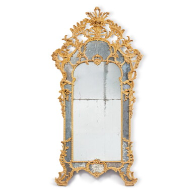 View full screen - View 1 of Lot 8. An Italian painted wood mirror, Piedmont, circa 1750.