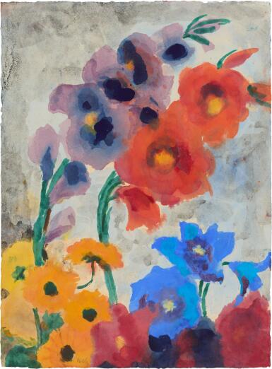 View full screen - View 1 of Lot 45. Blumenzauber (Gladiolen, Gerbera) (Flower magic (gladioli, gerbera)).