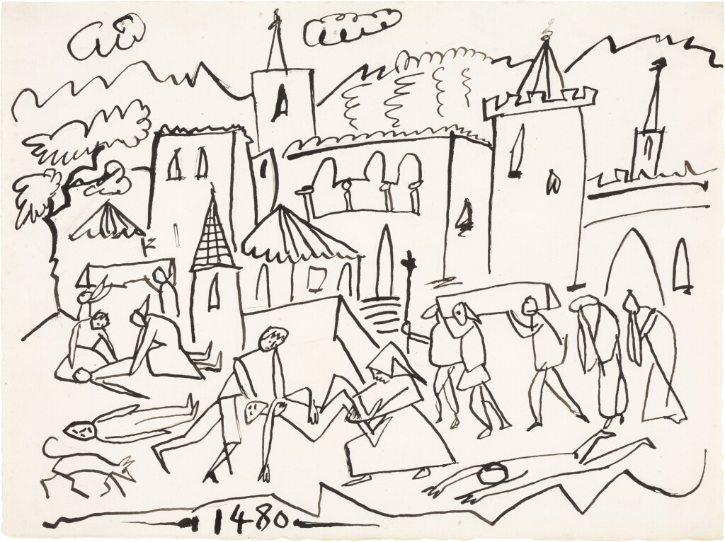 View full screen - View 1 of Lot 37. PABLO PICASSO | SCÈNE MÉDIÉVALE.