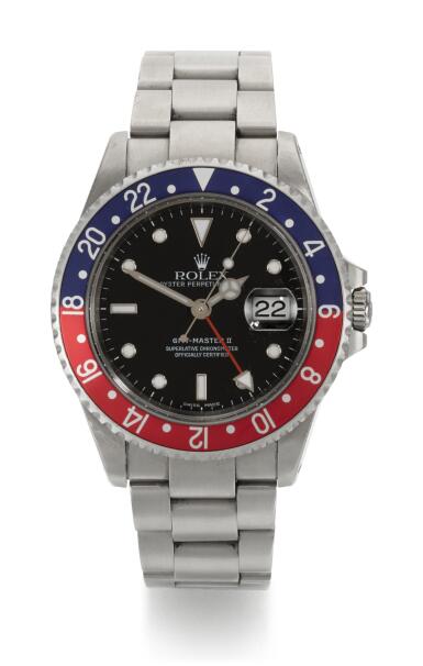 View full screen - View 1 of Lot 24. ROLEX | GMT-MASTER II, REFERENCE 16710 STAINLESS STEEL DUAL-TIME WRISTWATCH WITH DATE AND BRACELET, CIRCA 2002.