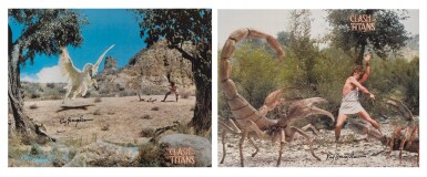 View full screen - View 1 of Lot 54. Clash of the Titans (1981), two oversized stills, US, signed by Ray Harryhausen.