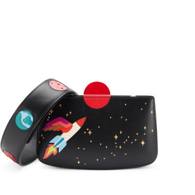 View full screen - View 1 of Lot 83. Limited Edition Black and Multicolore Monsiere and Lizard Space Sac a Malice Palladium Hardware, 2020.