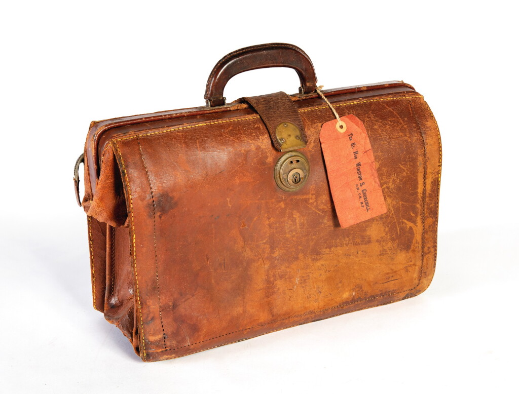 View full screen - View 1 of Lot 24. Churchill, Winston | His briefcase, complete with identification tag.