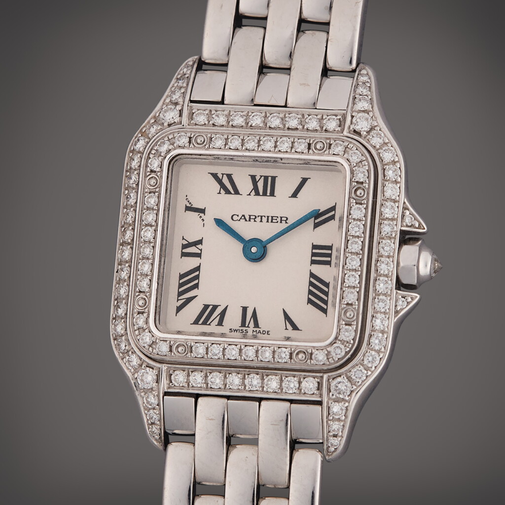 View full screen - View 1 of Lot 383. Reference 1660 Panthère | A white gold and diamond set wristwatch with bracelet, Circa 2010.