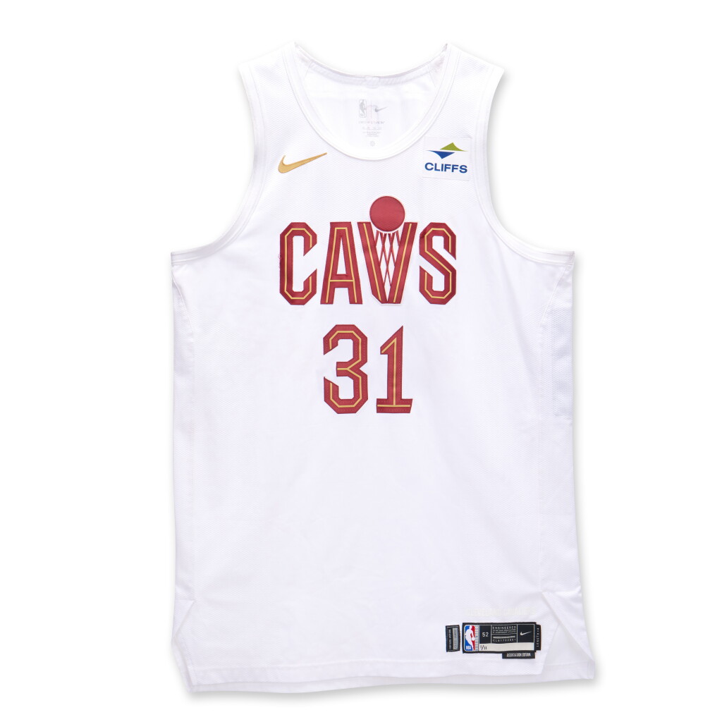 View full screen - View 1 of Lot 81. Jarrett Allen Cleveland Cavaliers 2023-2024 Game Worn Association Edition Jersey | Double-Double.